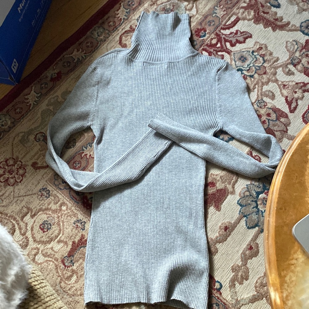 Gray turtle neck shirt